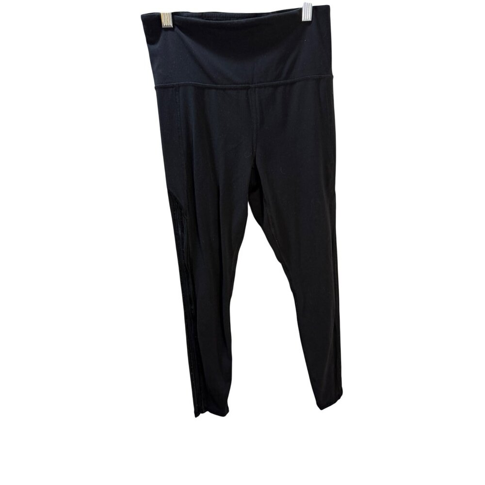 Athleta Womens Black‎ High-Waist Mesh Panel Leggings S Stretchy Activewear